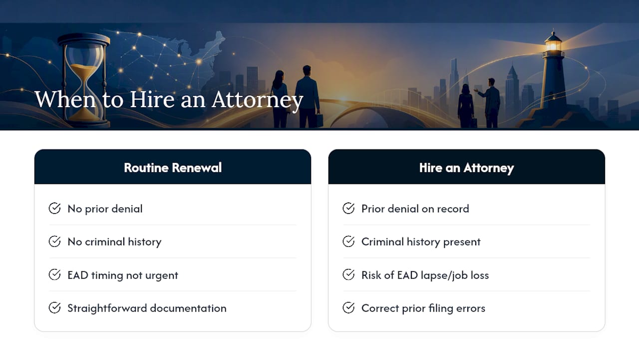 When Should You Hire an Immigration Attorney for a Work Permit Renewal? — overview diagram
