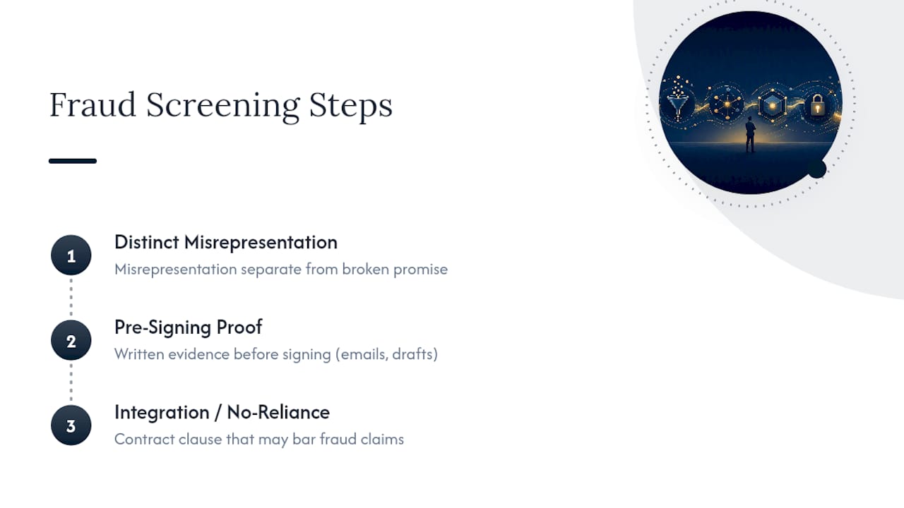 Three-step fraud claim screening process