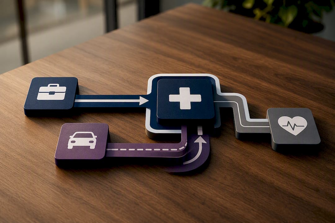 Insurance payment pathways coordinating after crash