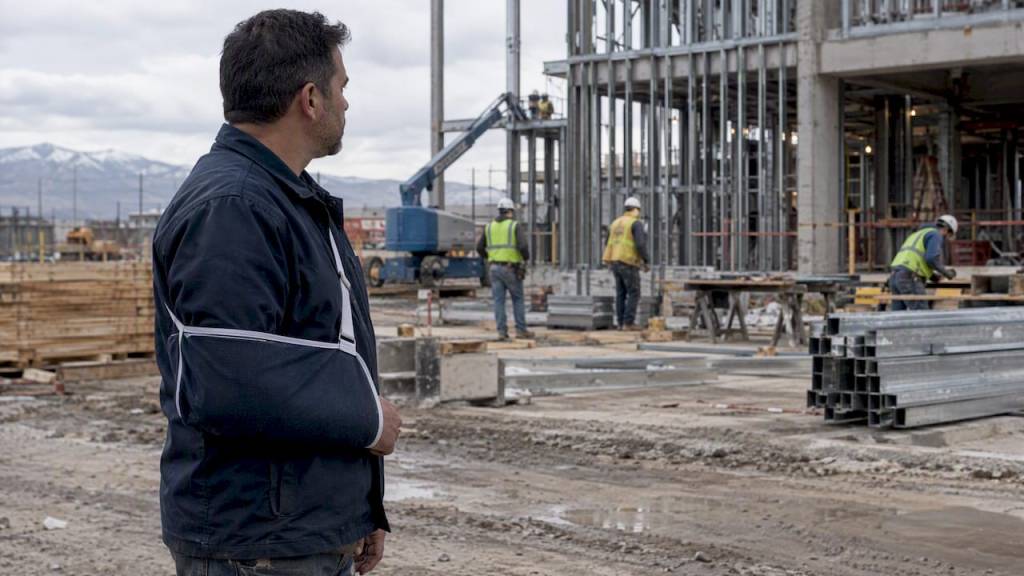 Worker at an outside contractor's construction site
