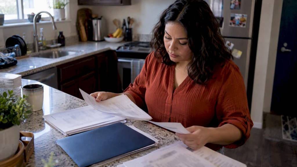 Woman preparing a DACA renewal packet