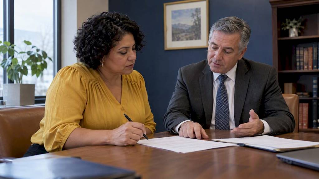 Client reviewing a letter of protection